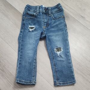 Old Navy Karate Skinny Distressed Camo Blue Kids Jeans